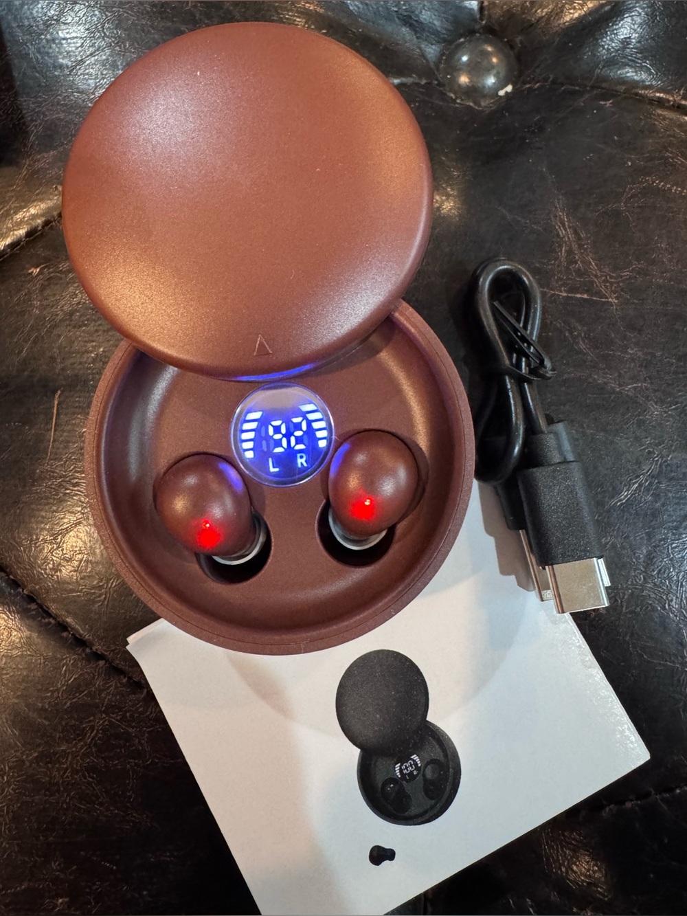 ViSound by Wireless Bluetooth Earbuds with Charging Case - Brown